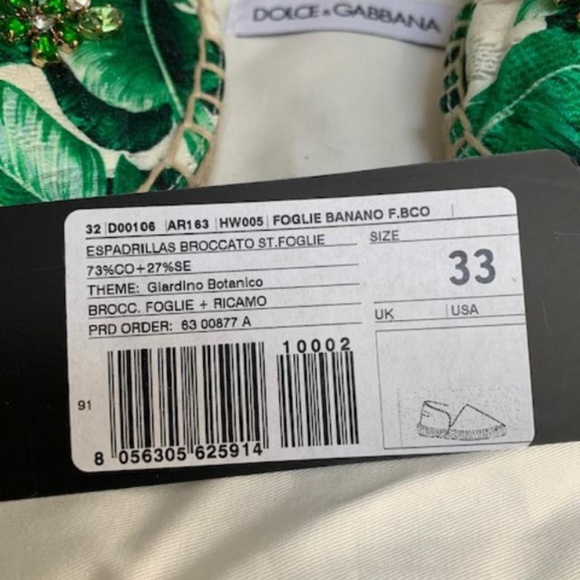 DOLCE GABBANA ESPADRILLES KIDS SIZE 33 BRAND NEW - Picture 2 of 7